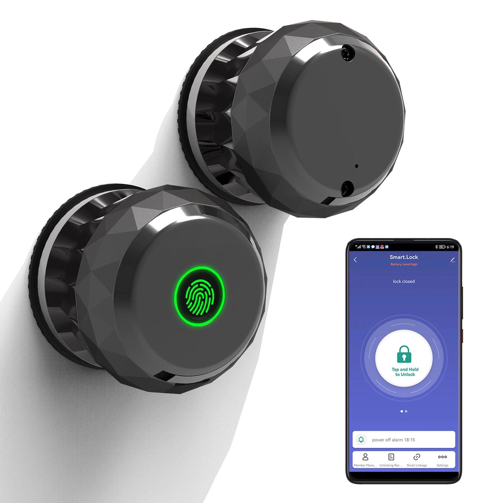 Fingerprint Door Locks, Smart Biometric Door Lock, Rechargeable Smart Door knob with Tuya App Control, Secure Lock Mode